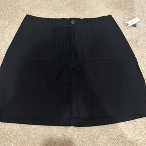 Maeve Anthropologie Black Colette Mini Skirt Linen Blend XL NWT